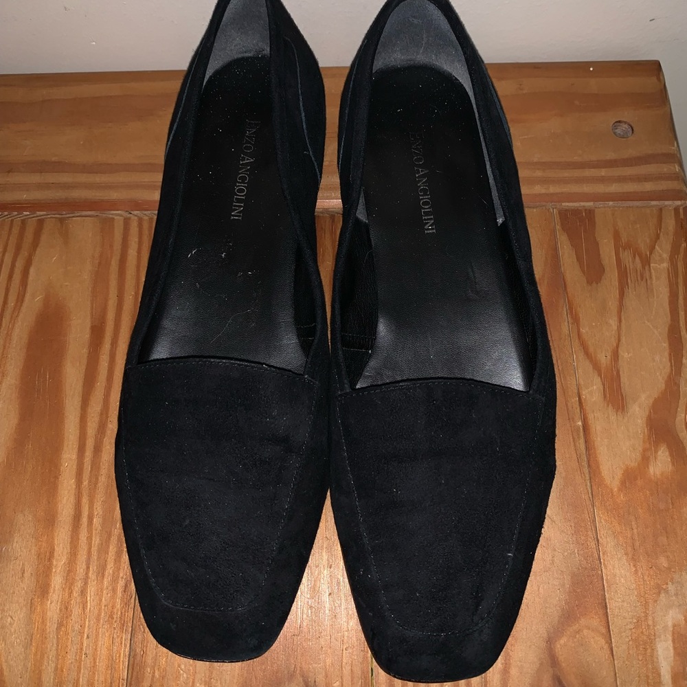Black loafer flats
